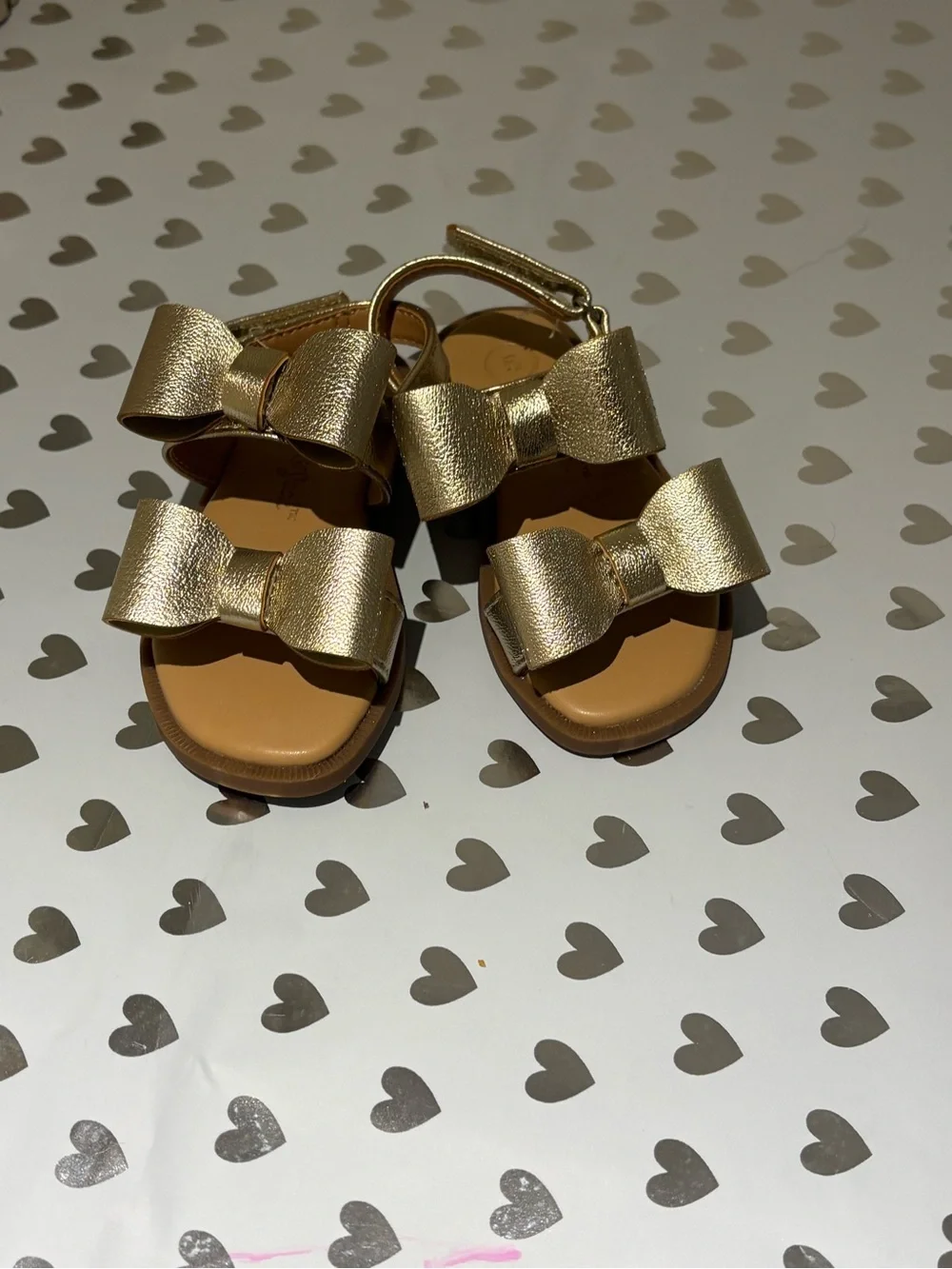Carter's Girls Gold Bow Sandals
